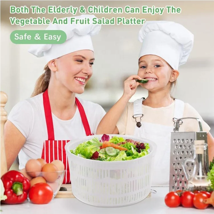 Vegetable And Fruit Electric Drain Basket Dehydrator Multifunctional Household Dryer Basket Shake Plastic Kitchen Tool Spinner