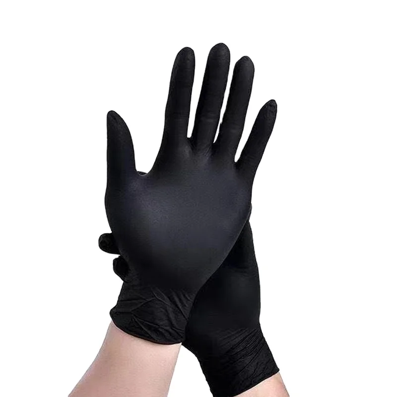 Wholesale Black Non-Slip Powder Free Vinyl Nitrile Coated Work Glove Disposable Cleaning Household Gloves With 100Pcs/Box