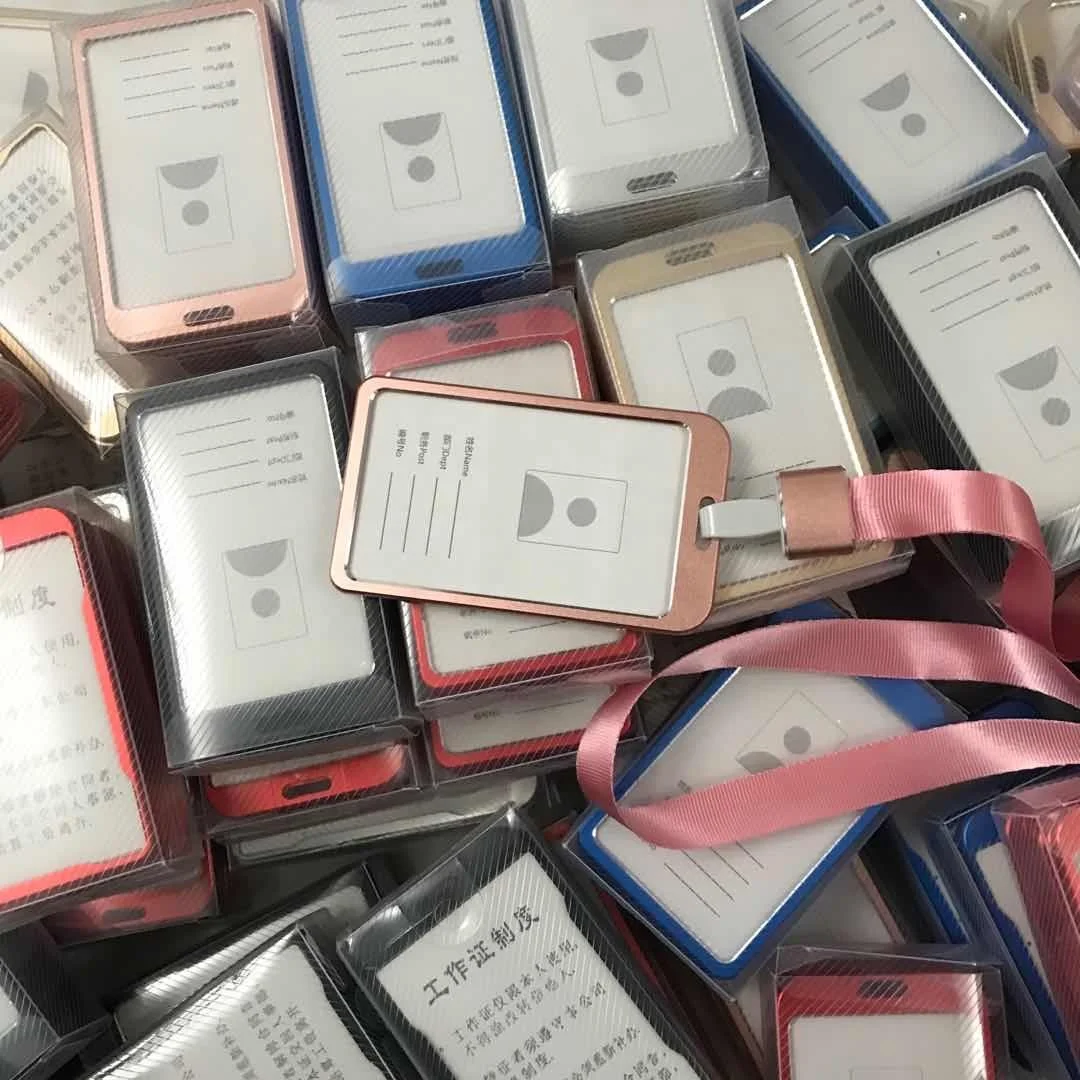 Aluminum Sleeve Employ Hanging Rope  Metal Credit Card Holder