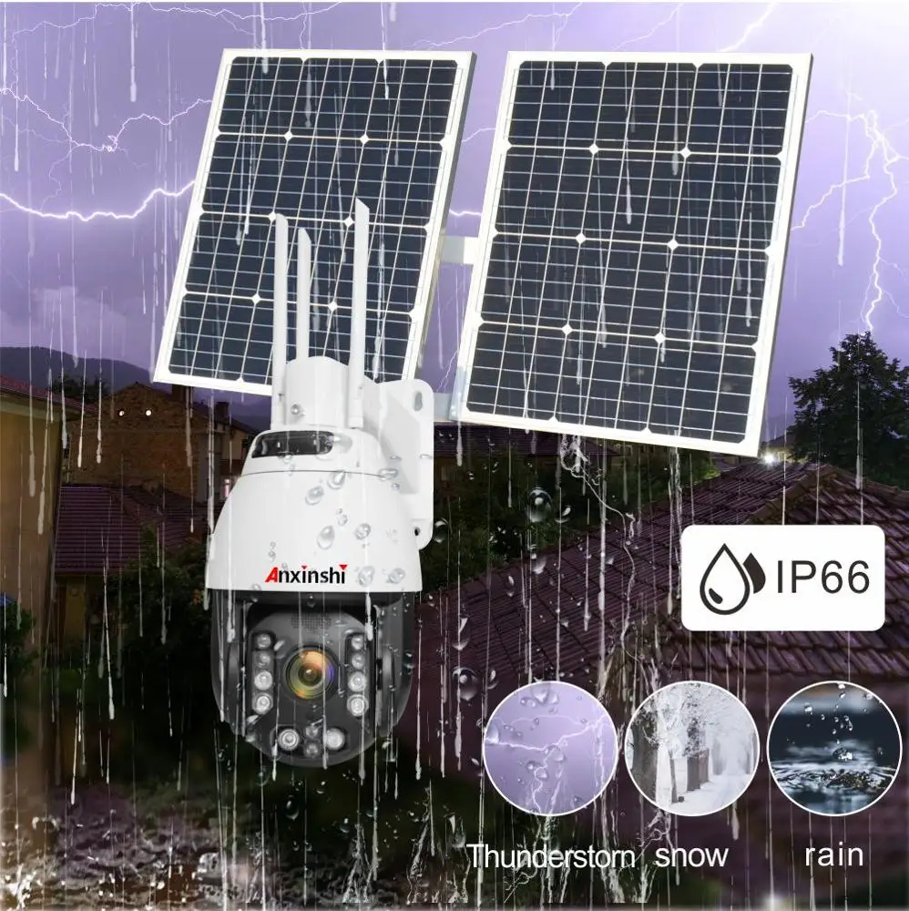 Anxinshi starlight 20x zoom ir 300m 4G Wifi IP солнечная панель Cctv камера