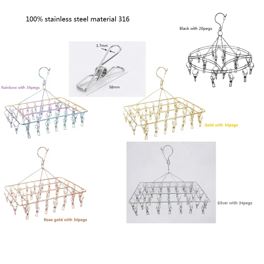 Modern Multifunctional Metal Bathroom Cleaning Hangers Wire Hooks for Coats Shoes Caps Clothes and Stainless Steel Socks