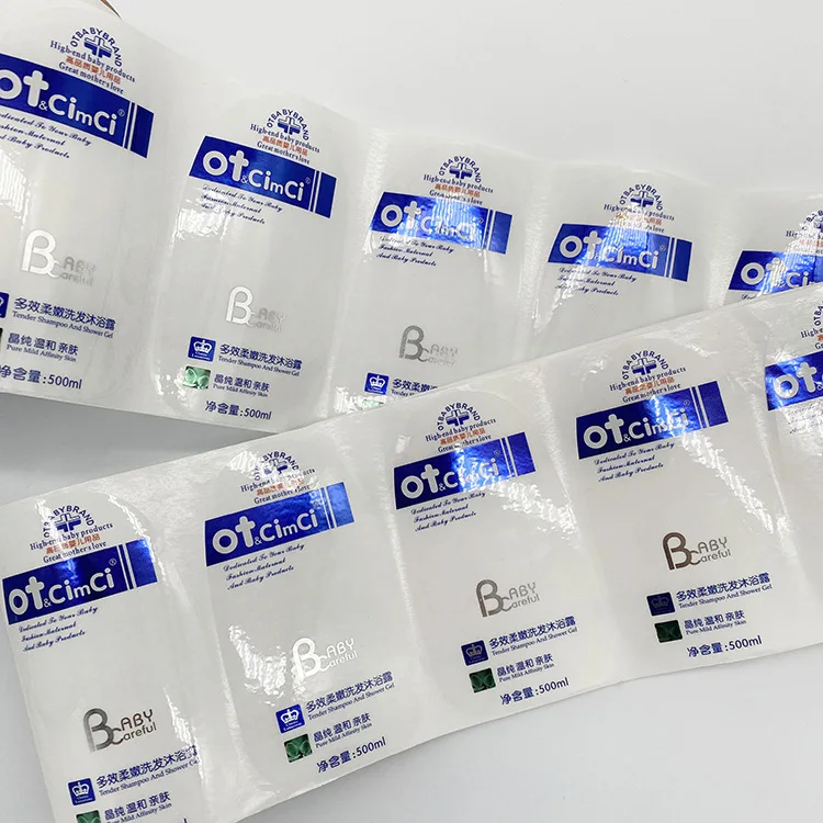 Custom Adhesive Private Cosmetic Clear Bottle Sticker Foil Logo Sticker Printing Labels Transparent Gold Waterproof Classic Soft