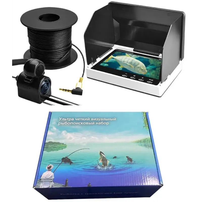 20M Fishing Camera Touch Screen IP68 Waterproof Monitor 1800TVL Portable 5inch Night Vision Underwater Ice Fishing Video Camera