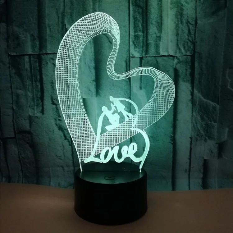 Пользовательские маленькая девочка Любимое сердце Shape3d светодиодные лампы маленькие ночные