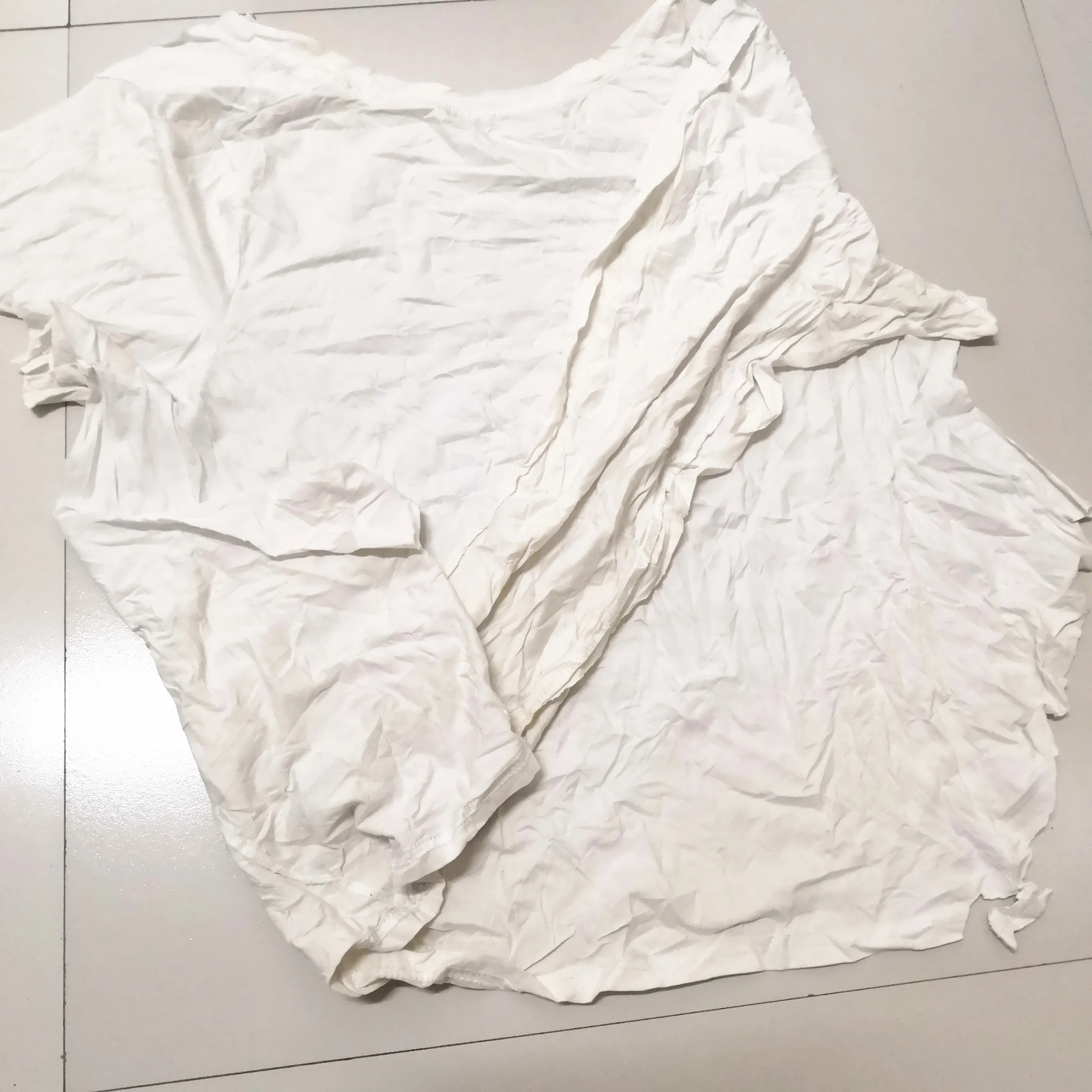 
hot selling wiping 100kg Super cleaning ability cotton white t shirt rags 