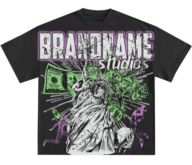 Custom Casual Wear Heavyweight New Style High Quality 100% Cotton Hip Hop Luxury Distressed Screen Print Tshirt