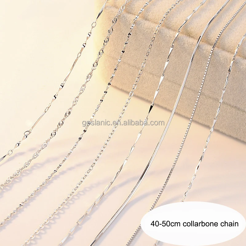 best selling pure silver chains gold plating bare solid sterling silver rope chains necklace for men women pure 925 silver chain