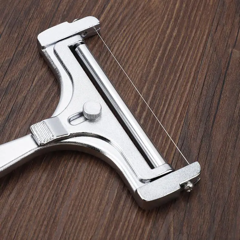 Stainless Steel Wire Cheese Slicer, Adjustable Thickness Cheese Cutter for Soft, Semi-Hard Cheeses Kitchen Cooking Tool