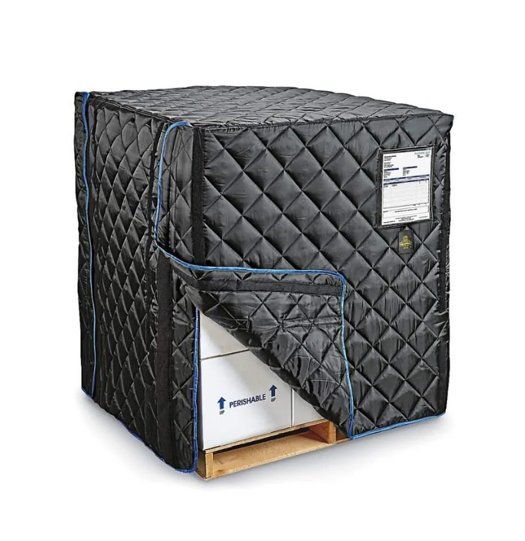 Diamond quilted design waterproof fluid repellent reusable insulated pallet cover for logistics