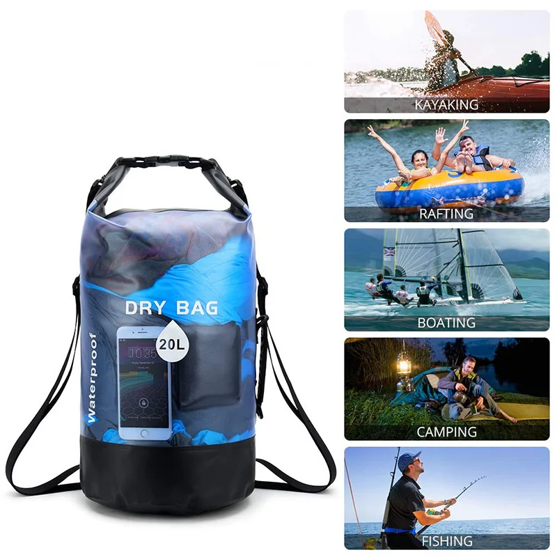 Wholesale Manufacture Outdoor Travel Gym Floating Fully Waterproof Pvc 40l Heavy Duty Dry Duffel Bag For Boating Kayaking
