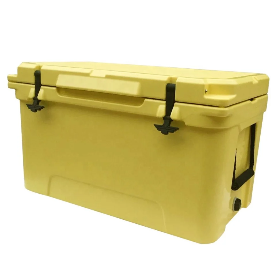 OEM Roto molded Custom color rotomolded ice cooler 65 liter plastic ice box coolers