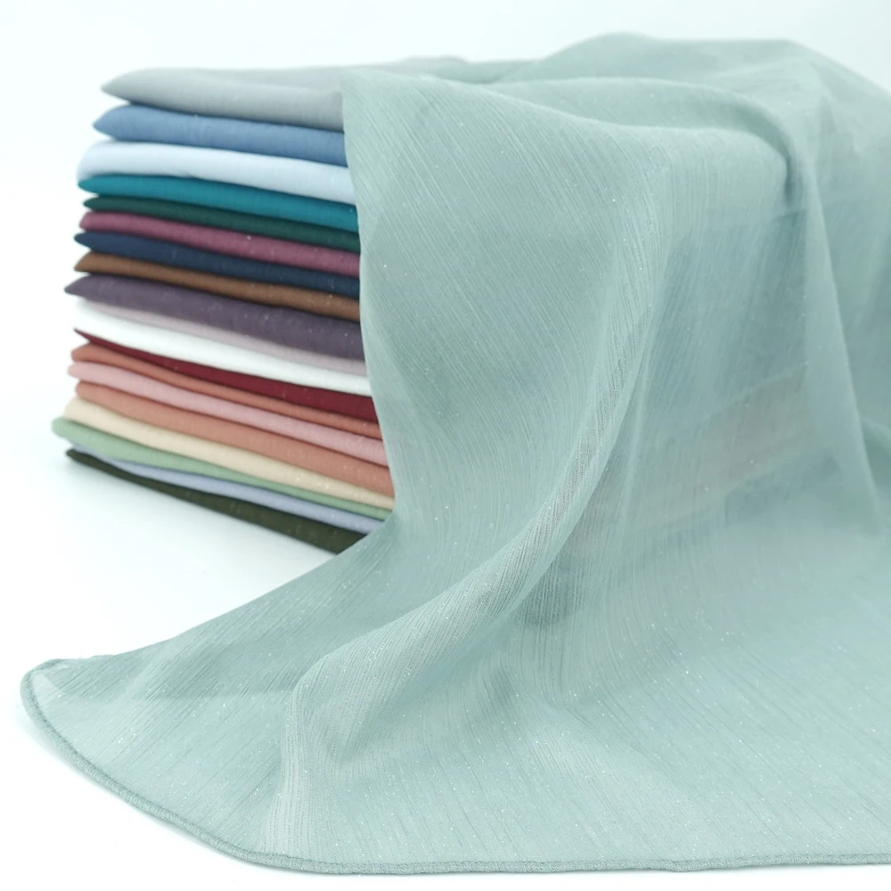 Hot Selling High Quality Women Scarf Shimmer Chiffon Shawl Arab Abya Muslim Scarves And Shawls Hijab