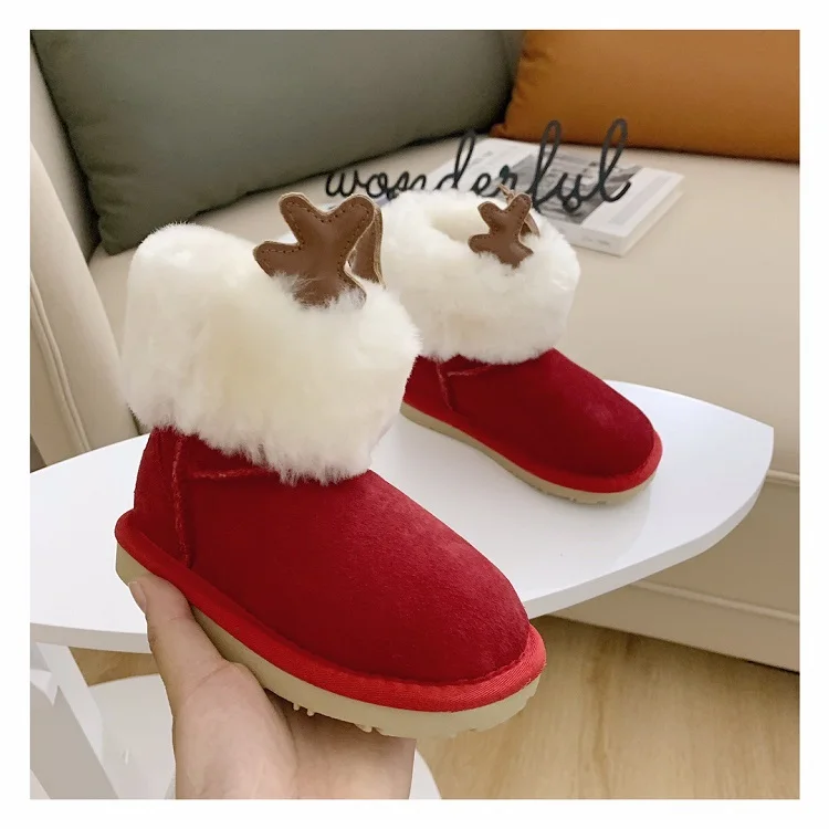Double Face Sheepskin Women Snow Boots Factory Direct Wholesale Winter Warm Ankle Snow Boots
