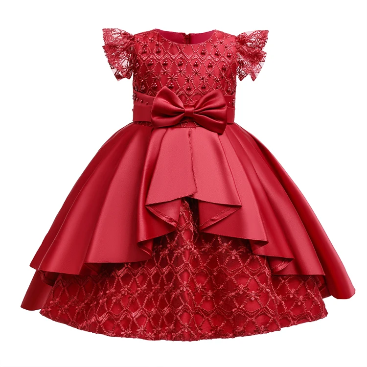 Summer Latest Western Pattern Design Party Wedding Wear Kid Children Girl Dress Beautiful Dresses