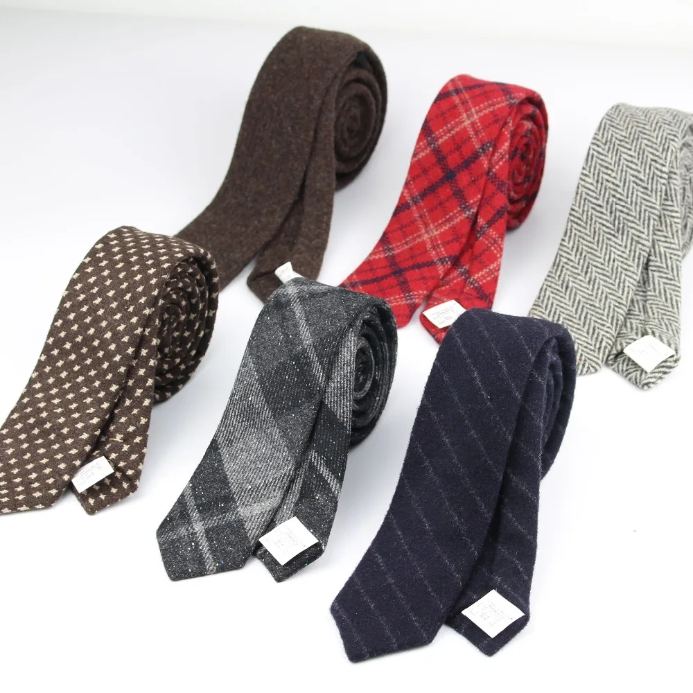 Commercial Luxury 100% Wool Tie Classical Color Dick Winter Necktie Mens Warm Neckties Designer Handmade European Style Ties