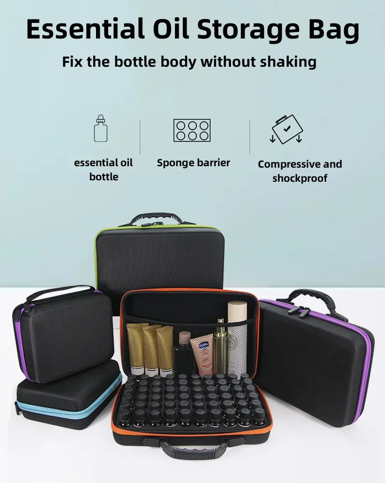 Custom 30 Bottle Capacity Eva Essential Oil Carrying Case With Foam Insert Essential Oil Storage Bag Essential Oil Organizer