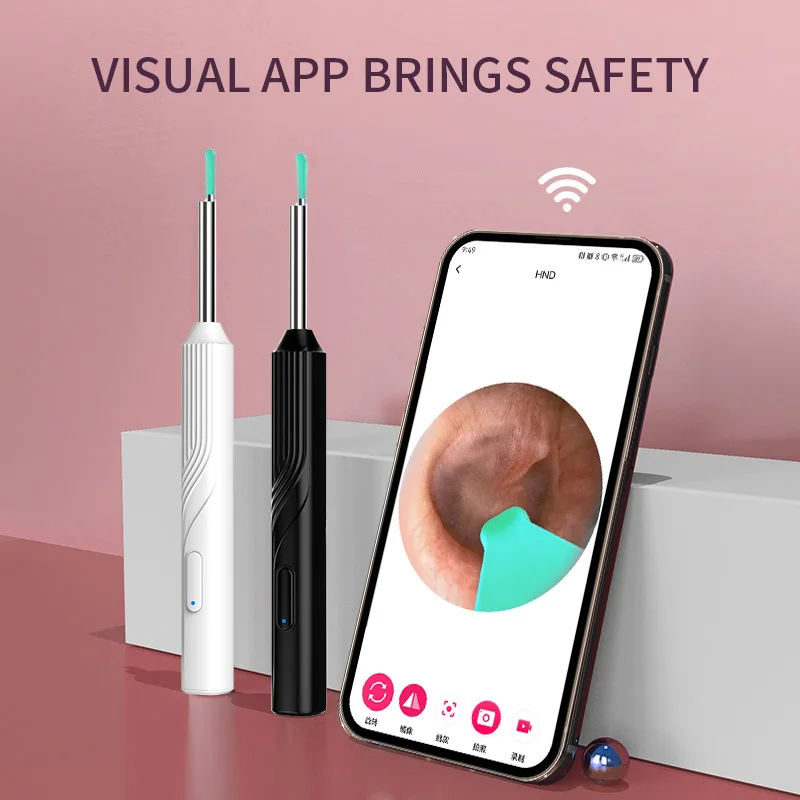 Visible Ear Scoop Otoscope Ear Wax Removal Tool with Camera Ear Endoscope Cleaner Earpick kits for Android IOS