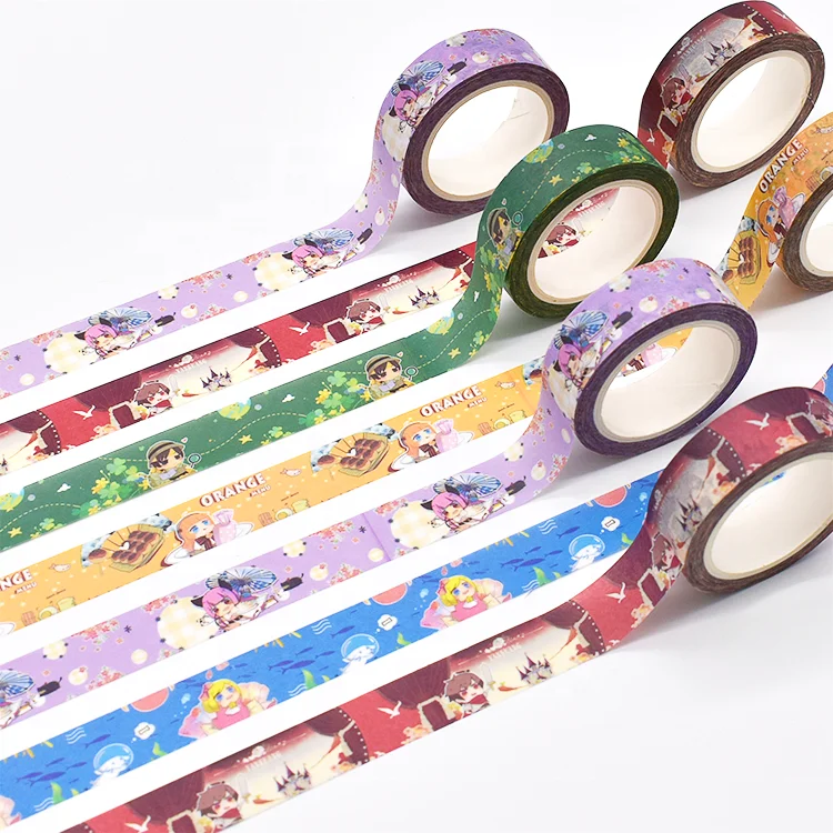 Декоративная красочная самоклеящаяся лента Washi с индивидуальным