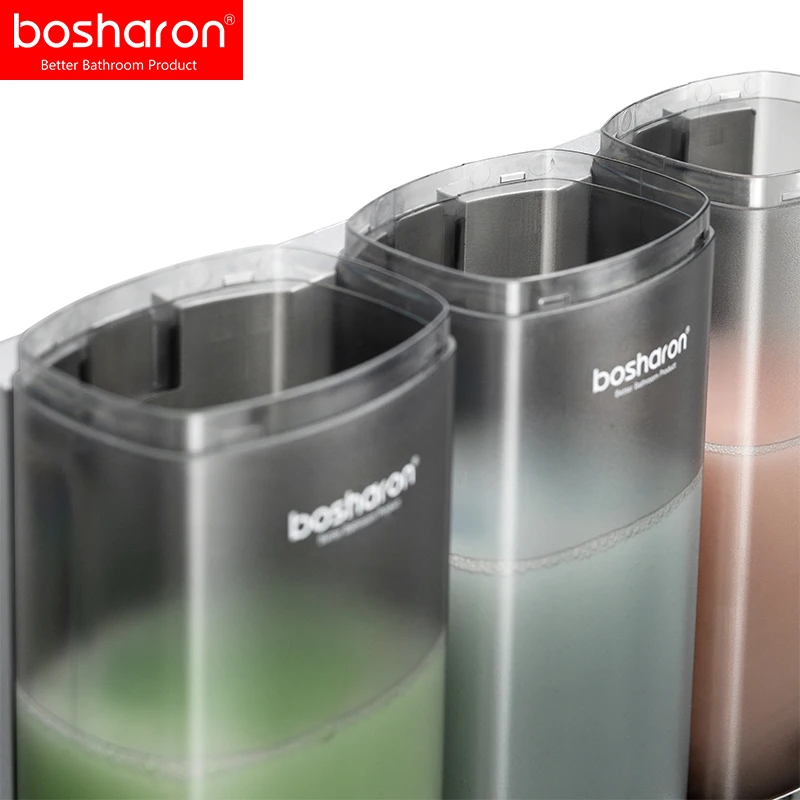 ABS plastic hotel 500ml*3 plastic empty clear toiletries set bath gel shampoo hotel shampoo set wall mounted soap dispenser