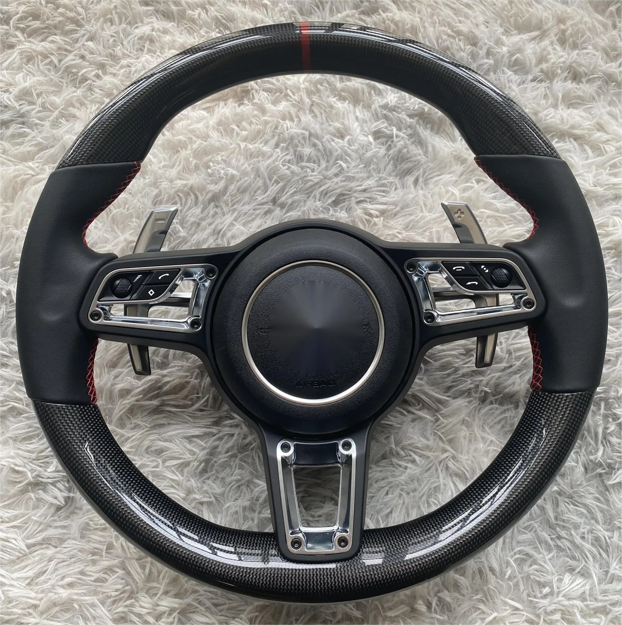 Для Porsche Panamera Macan Cayenne 918 911 718 настоящего рулевого колеса из углеродного волокна