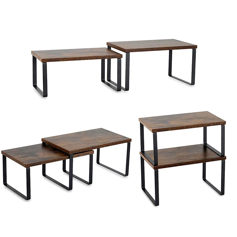 Kitchen Corner Cabinet Stackable Countertop Organizer Shelf Storage Rack Custom