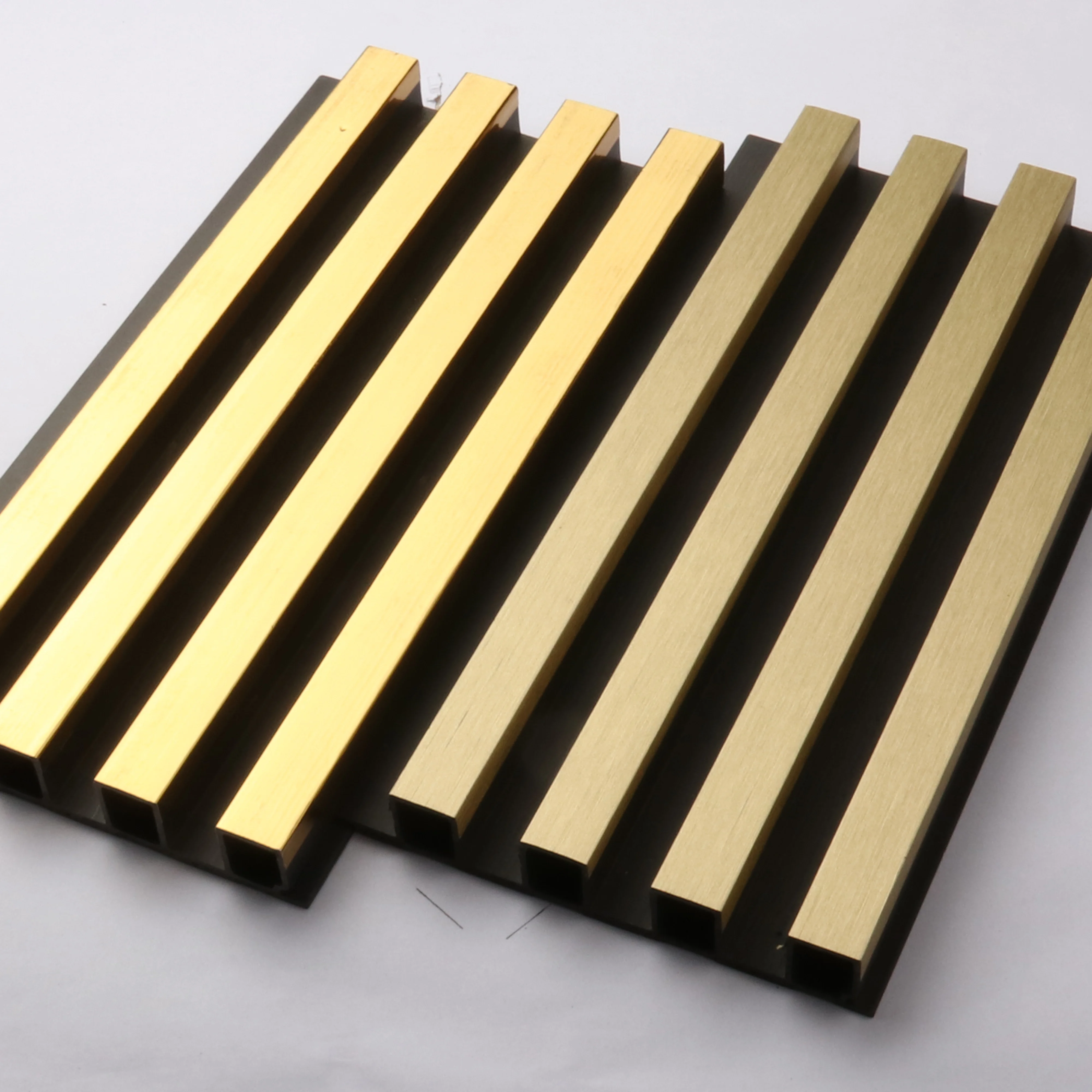 Fancy Design Glossy Golden Filmed WPC Products Wallboard PVC Film Coated