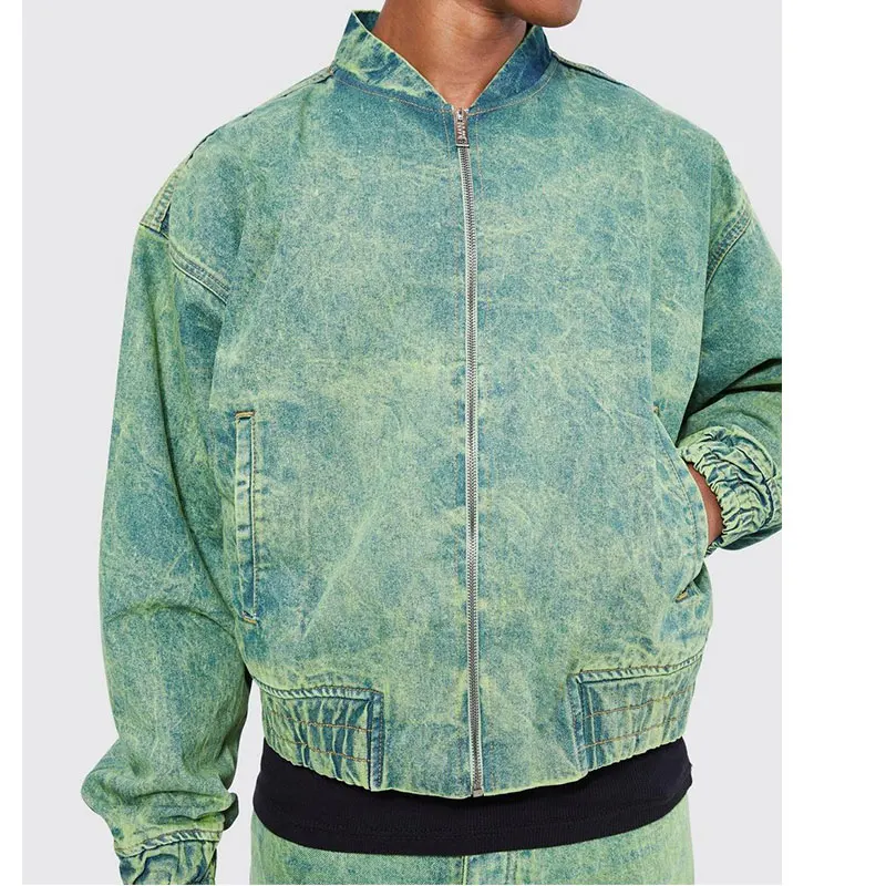 OEM /ODM Custom logo Denim Jacket Street Wear Oversized High Quality  Acid Washed Denim Jacket For Men