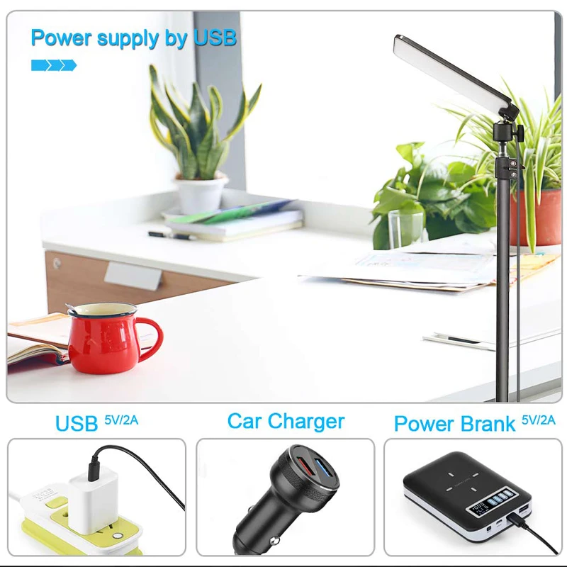 Portable Camping Light LED Selfie Lamp With Tripod Stand for Outdoor Picnic Barbecue