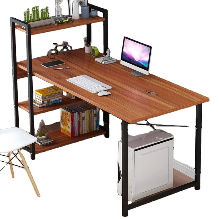 MDF Wooden Modern Compact Corner Computer Desk Bedroom Furniture Table with Storage Shelves laptop table