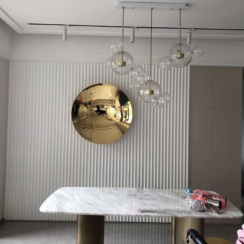 Modern Decorative Art Stainless Steel Large Concave Metal Reflective Sculpture Mirrors Decor Wall