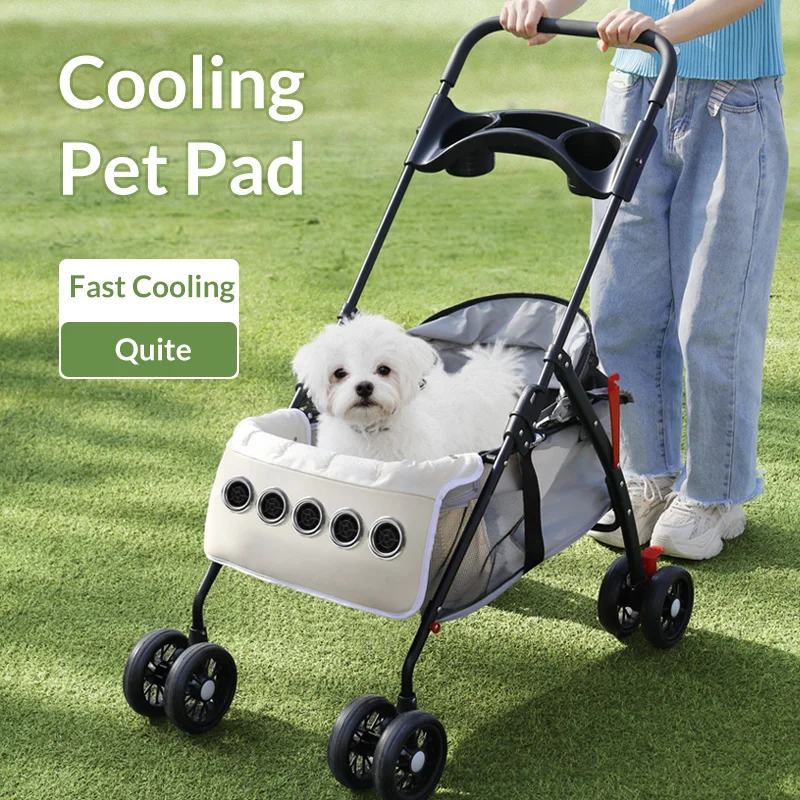 Anjuny Recharging Cooling Pet Mattress Dog Stroller Cold Mat For Pets With Fan
