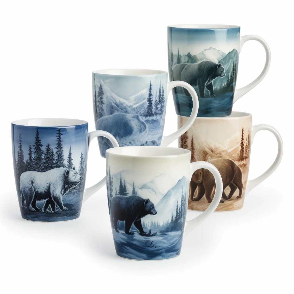 Custom Alaska nature-themed souvenir coffee mug Alaska wildlife vacation keepsake ceramic cup