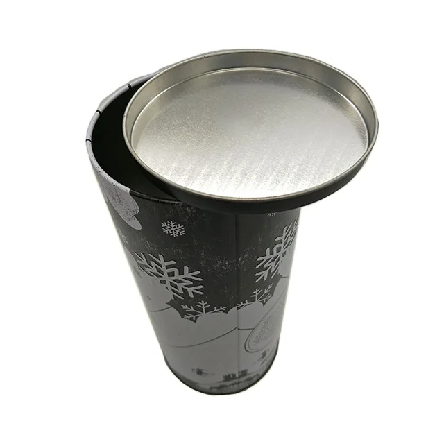 Custom Luxury Food Grade Metal Packing Round Tin Boxes For Champagne Whisky Wine Bottle