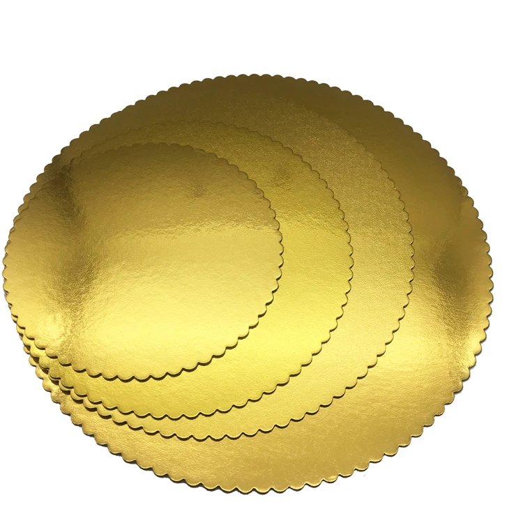 
Wholesale Offset Printing Recycled Materials Customizable Mousse Cardboard Cake Tray Boards Rounds Gold Base 