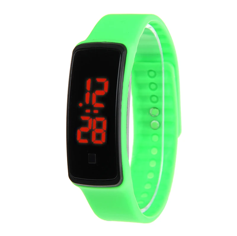 
Children Watch Fashion Silicone Wristband Bracelet Light weight Soft Fitness Sports Men Women LED Watch 