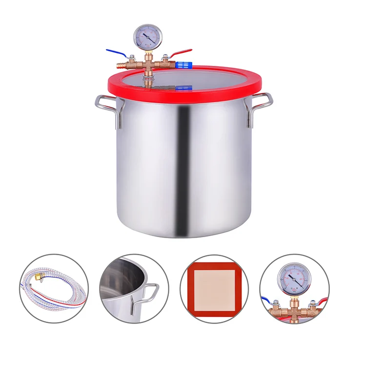 3 Gallon 12L Stainless Steel Vacuum Degassing Chamber standard vacuum chamber for Vacuum Defoaming Barrel
