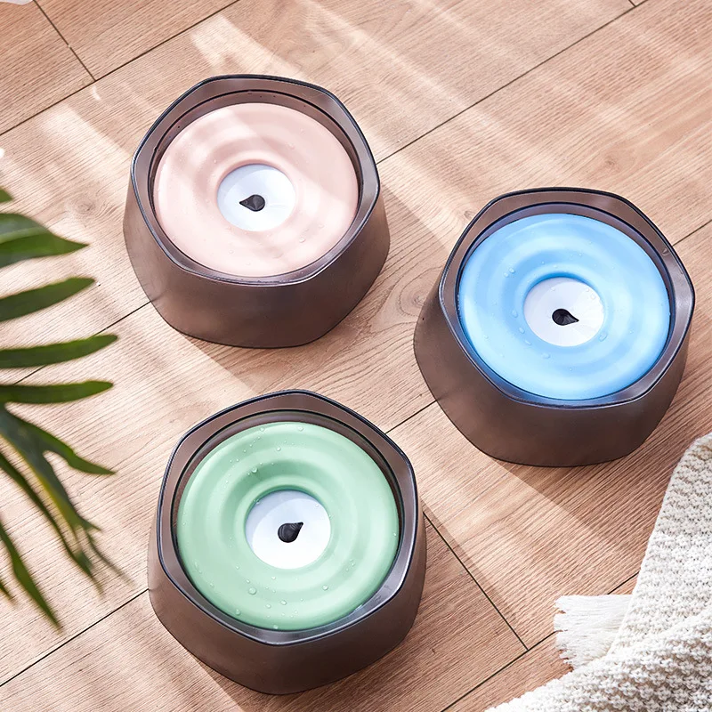 Hexagon Floating Dog Water Bowl Splash Proof Pet Bowl for Drinking