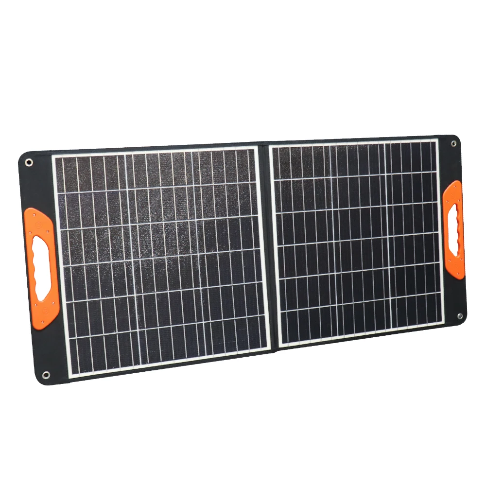 Hight Efficient Outdoor Portable 100w Photovoltaic Panel  Etfe Monocrystalline Foldable Solar Panels With 220v Solar Power Bank