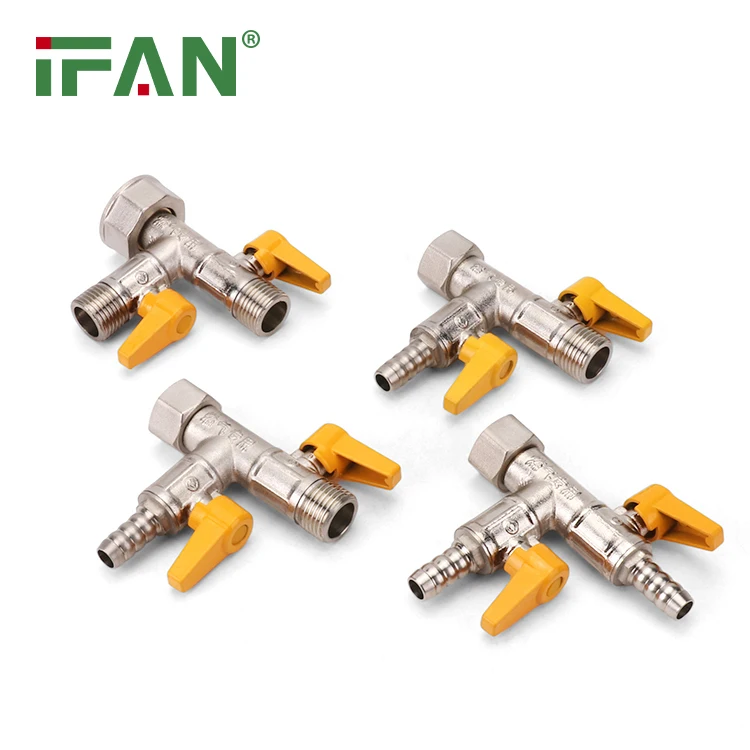 IFAN Cheaper Price Brass Valve Yellow Handle 1/2 Inch Gas Control Gas Valve