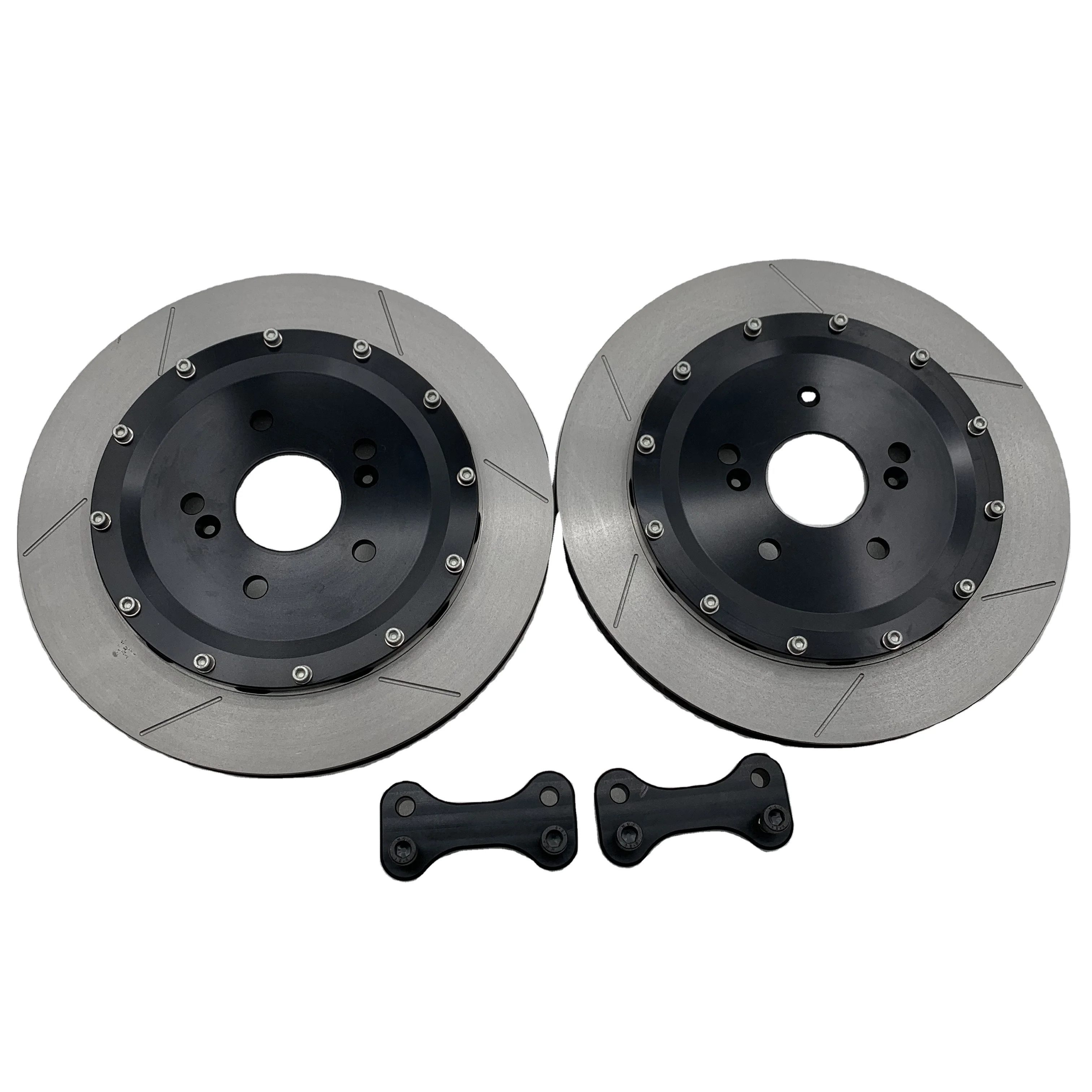 Jekit 330*20mm Rear Brake Rotor straight grooves With Black Center hub for Honda S2000 rims 17 inch stock rear brake caliper