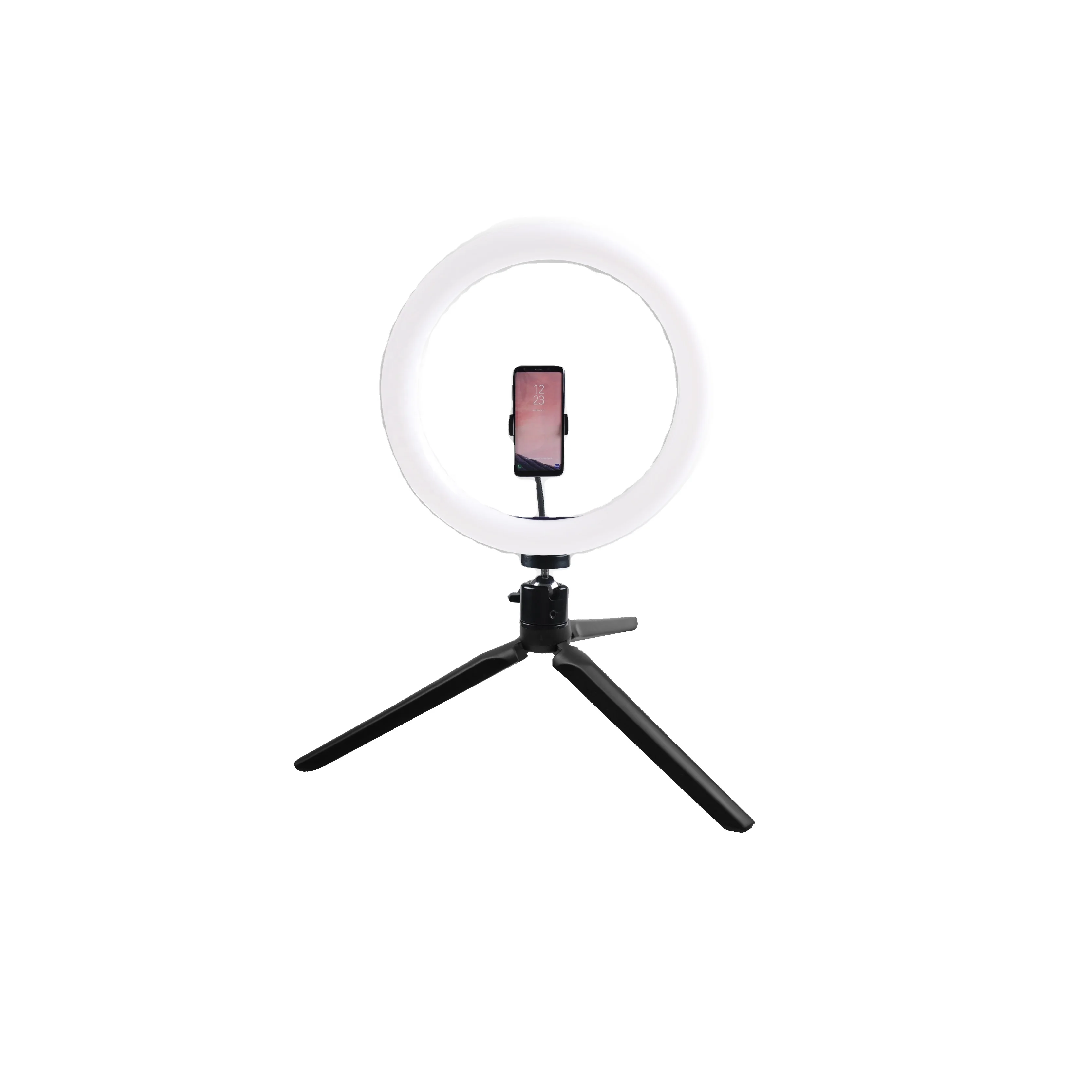 
10 inch Selfie Ring Light with Table Tripod Stand & Flexi Phone Clamp for Youtube Live Stream/Makeup 