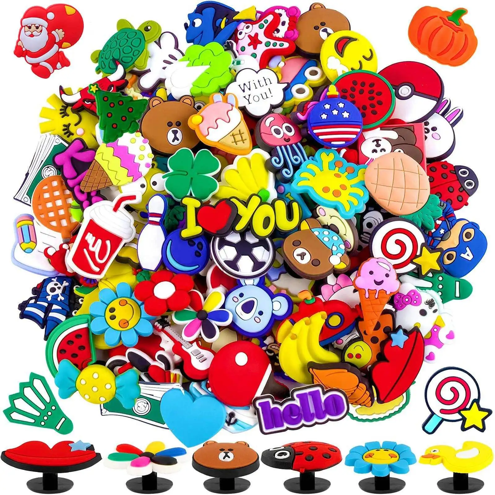 Contact customer service to select a style Cartoon PVC Soft wholesale shoe charm Shoes Decoration custom kids Shoe flower charms