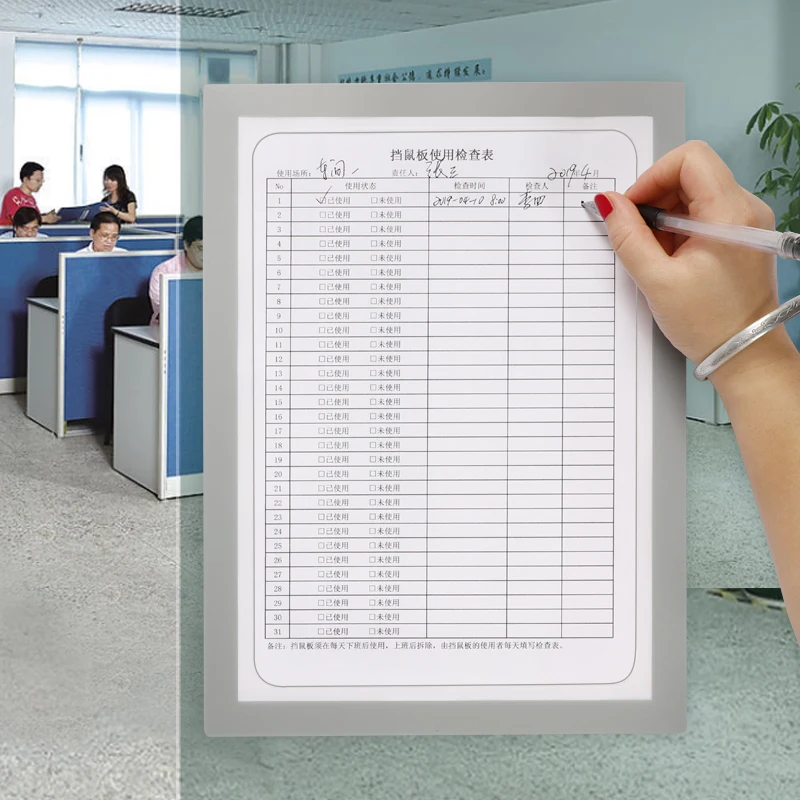 Factory Price Removable Magnetic Document Holder with Big Cut for Direct Writing Office File Folder Visual Management