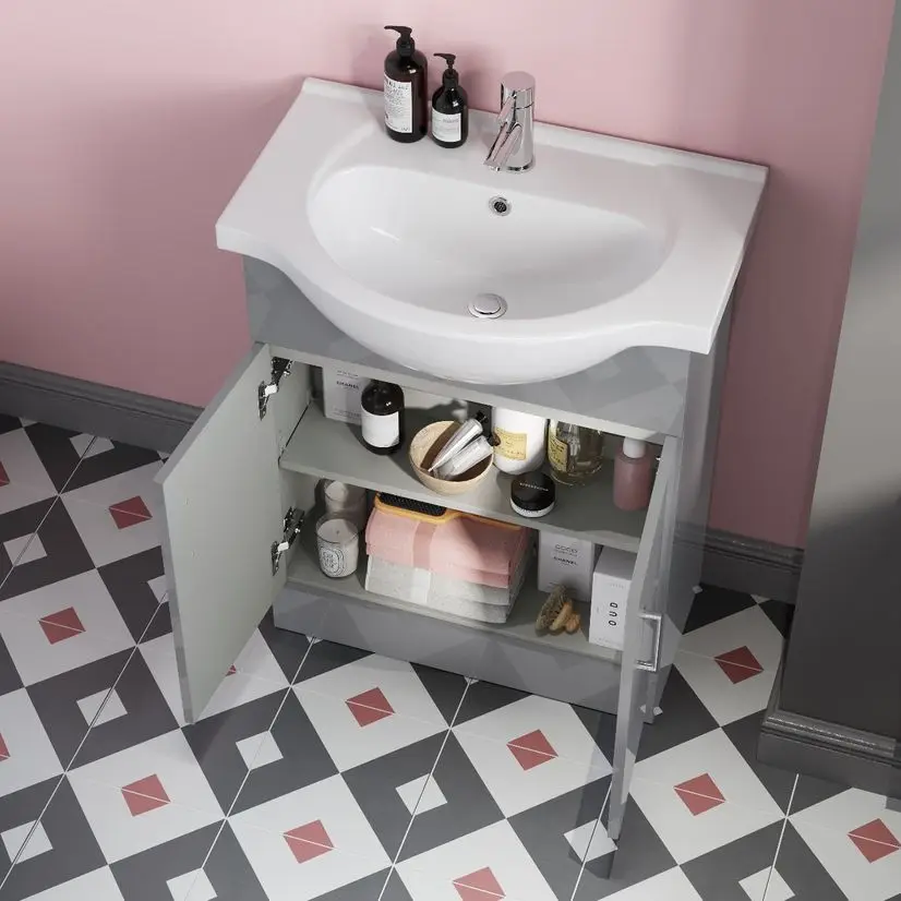 China 850mm Wall mounted modern vanity cabinet bathroom Furniture Cabinet wash