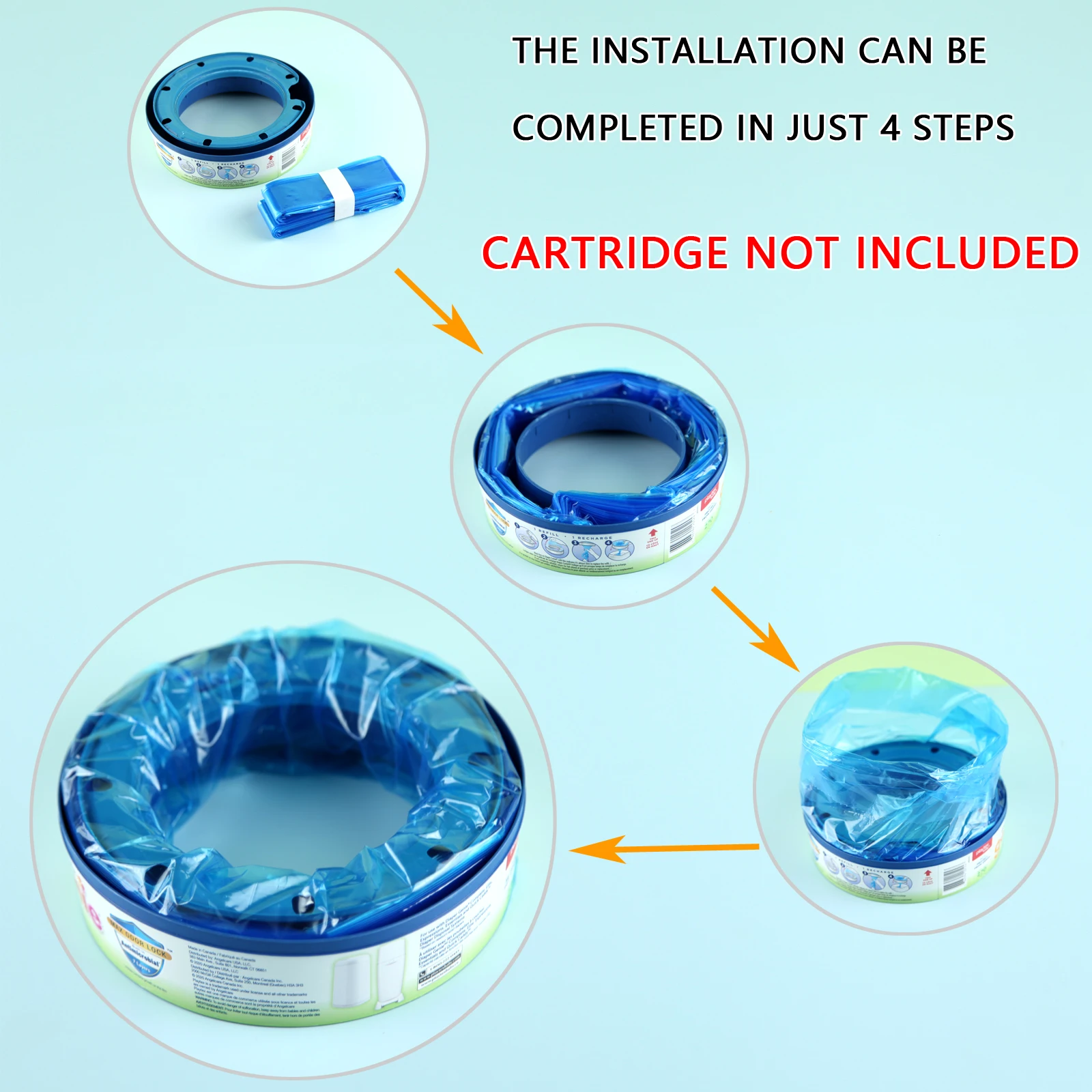 Diaper Pail Refill Bags Compatible With Angelcare,Spross Litter Locker II Refill and Litter Locker fashion Cassettes