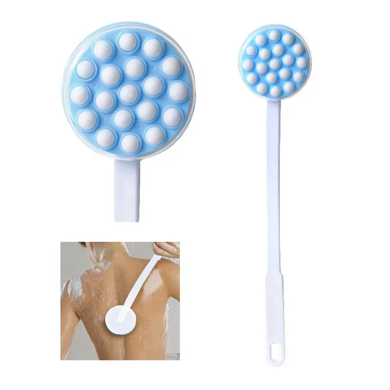 New design 19 balls ABS PP practical removable shower brush shower gel automatic bubble long handle bath brushes  massage brush