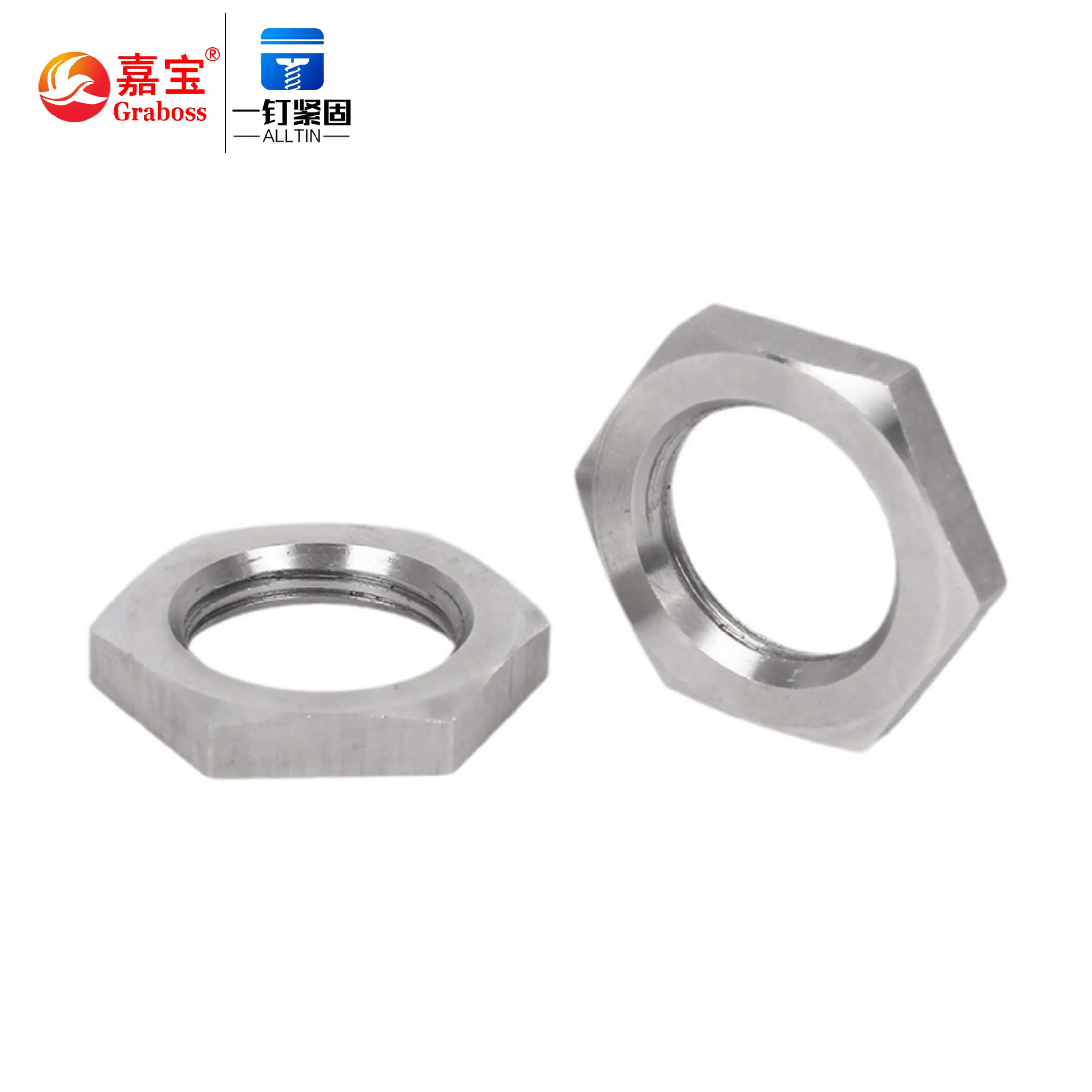 High quality 304 stainless steel hexagon thin nuts 6.8 Lock nuts M8-M24