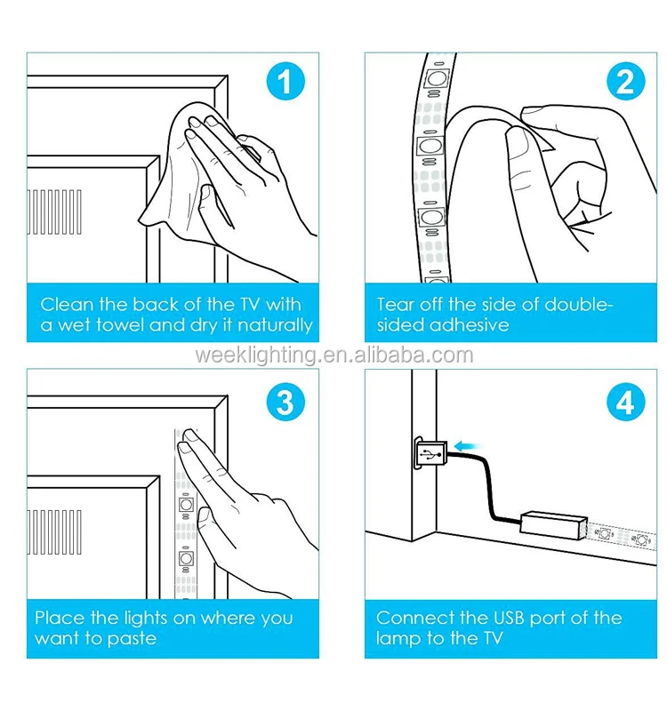 USB ТВ LED полосы освещения ПОДСВЕТКА SMT 5050 с несколькими цветами RGB цвет световой шнур для и ноутбук WL-USB3K-02