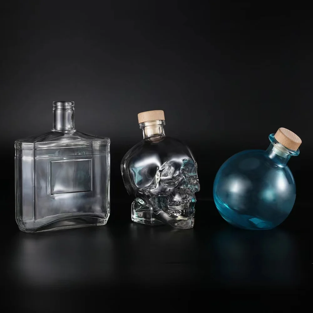 Custom Empty Wine Whiskey Vodka Glass Liquor Bottle
