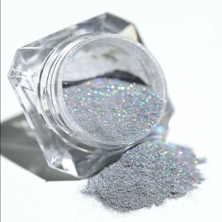 Custom Logo Iridescent Pigment Powder Silver Gold Holographic Laser Pigment for Nail Polish Security Printing